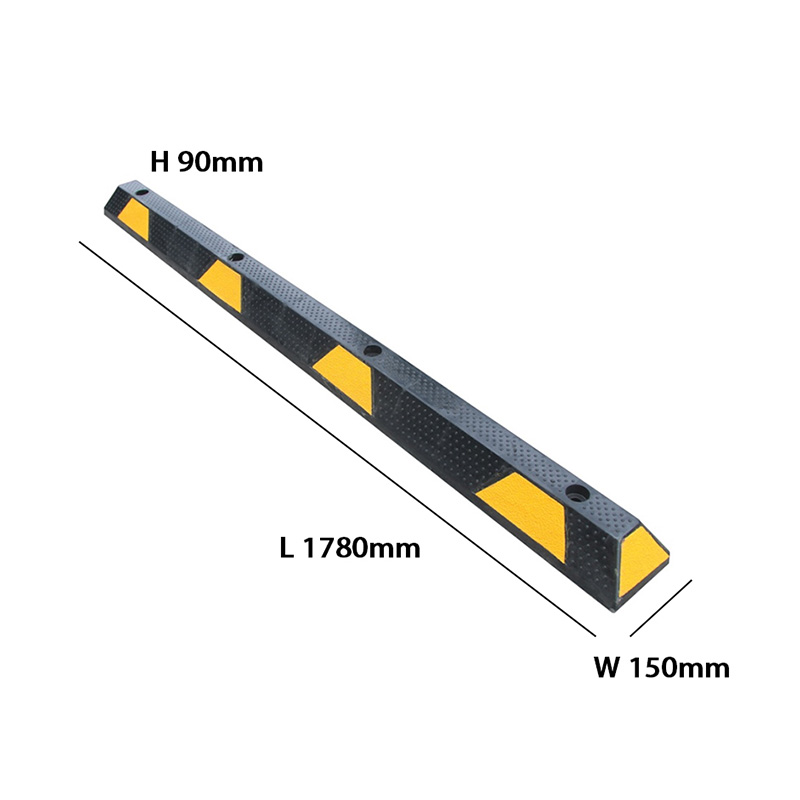 Сверхпрочный резиновый колесоотбойник для парковки , светоотражающие желтые полосы безопасности, надежное позиционирование автомобиля