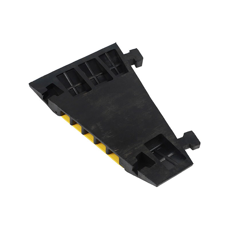 Сверхпрочная рампа для защиты кабеля, защита дорожных проводов и шлангов, модульный межблочный коннектор, видимый желто-черный цвет, резиновая основа