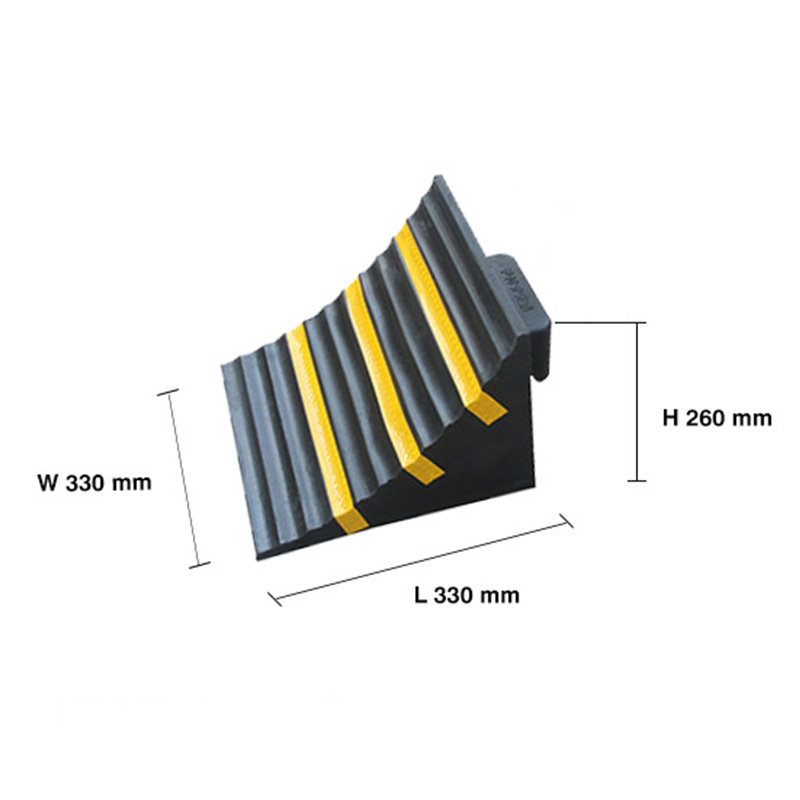 Сверхпрочный резиновый противооткатный упор для колес с желтыми полосами безопасности, нескользящая опора для автомобиля