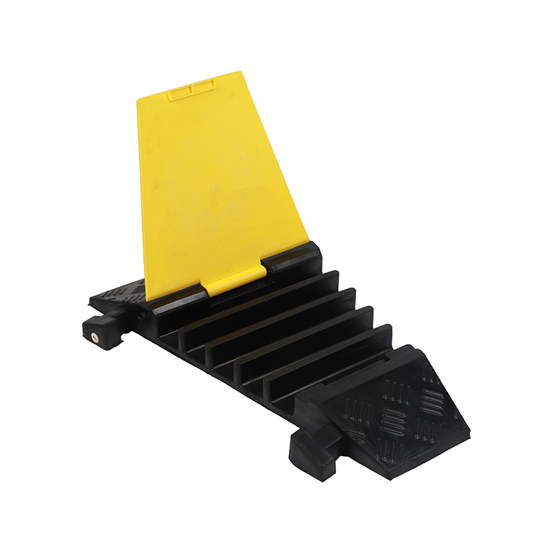 Сверхмощная 2-канальная рампа для защиты кабеля, крышка дорожного провода, желтый и черный, нескользящая поверхность, модульная блокировка