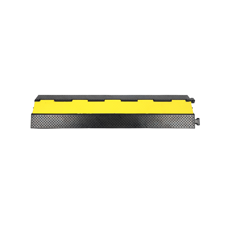 Сверхпрочная 2-канальная рампа для защиты кабеля, крышка дорожного провода, модульная блокировка, желтый и черный