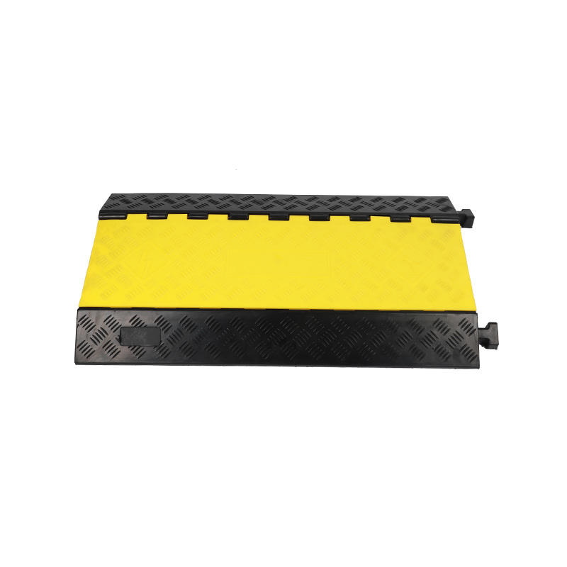 Черно-желтая резиновая сверхпрочная модульная рампа для защиты кабеля ,-канальная крышка для шнура, для безопасности дорожного движения