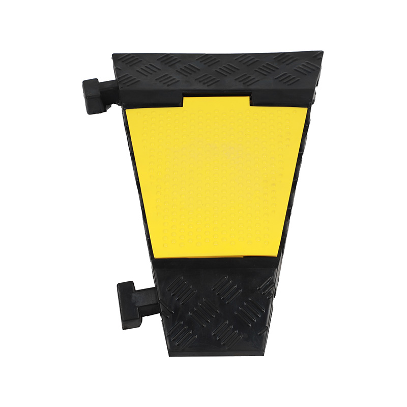 Сверхпрочная рампа для защиты кабеля, защита дорожных проводов и шлангов, модульный межблочный коннектор, видимый желто-черный цвет, резиновая основа