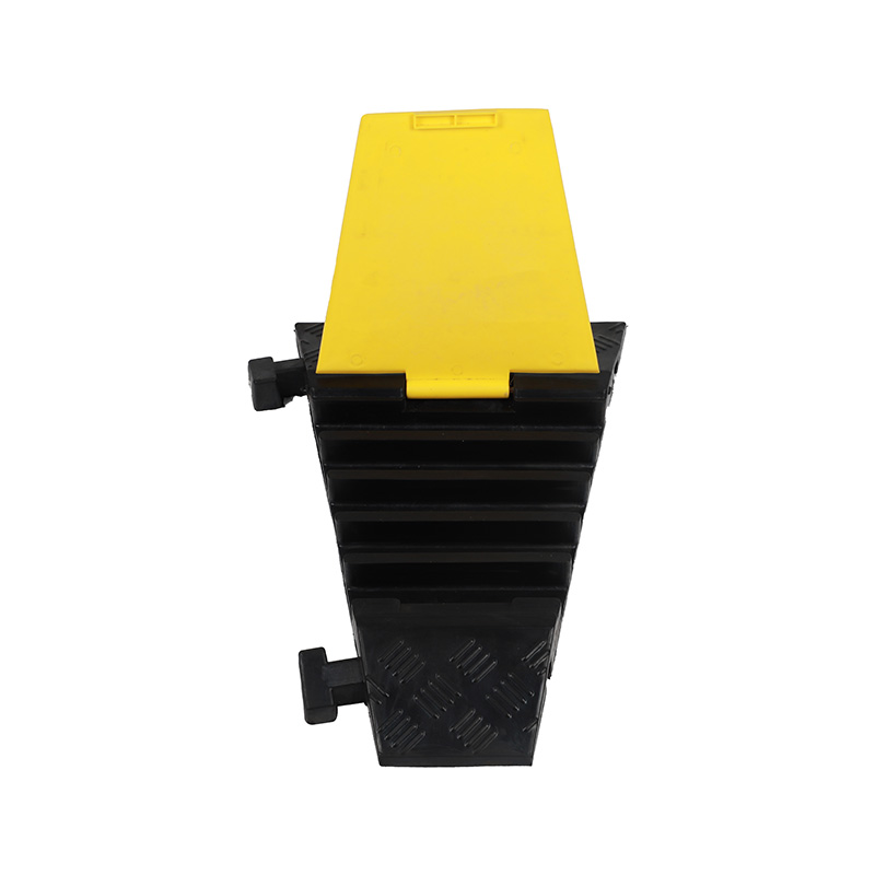 Сверхмощная 2-канальная рампа для защиты кабеля, крышка дорожного провода, желтый и черный, нескользящая поверхность, модульная блокировка