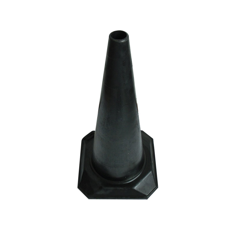 PE Дорожный чёреый конус высотой 1000 мм с рефлектором 1*320 мм и резиновым основанием