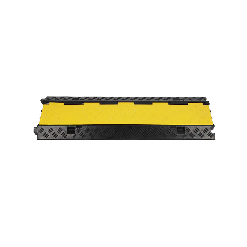 Сверхпрочная рампа для защиты кабеля, модульная резиновая защита с желтыми полосами безопасности, крышка для дорожных проводов