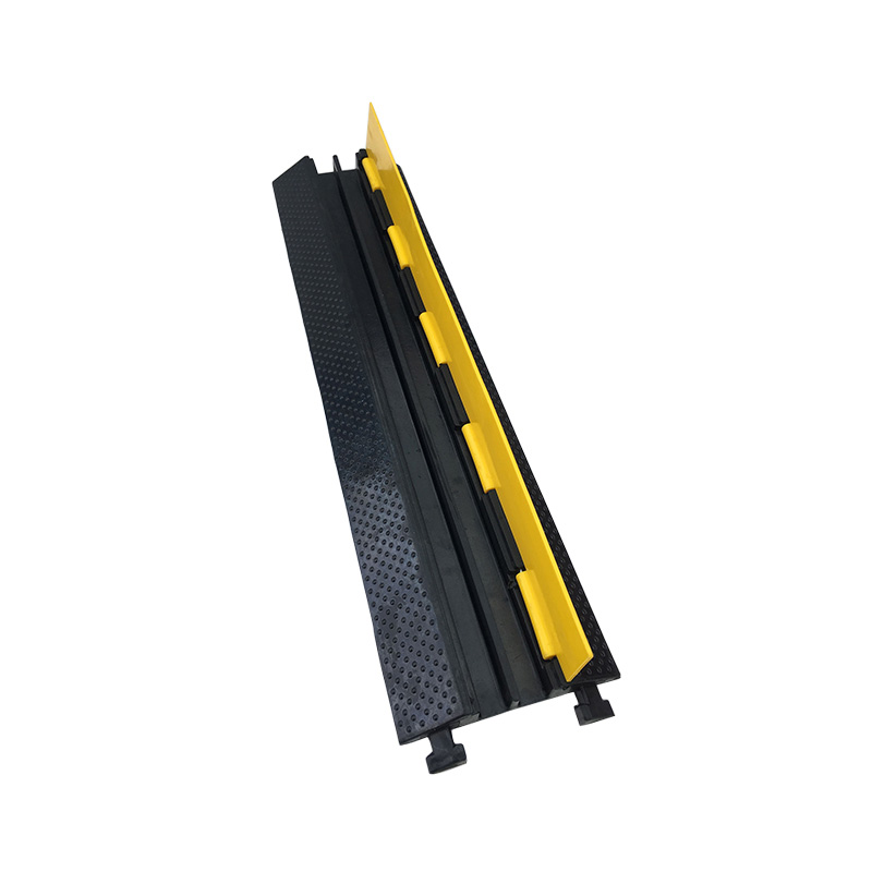 Сверхпрочная 2-канальная рампа для защиты кабеля, крышка дорожного провода, модульная блокировка, желтый и черный